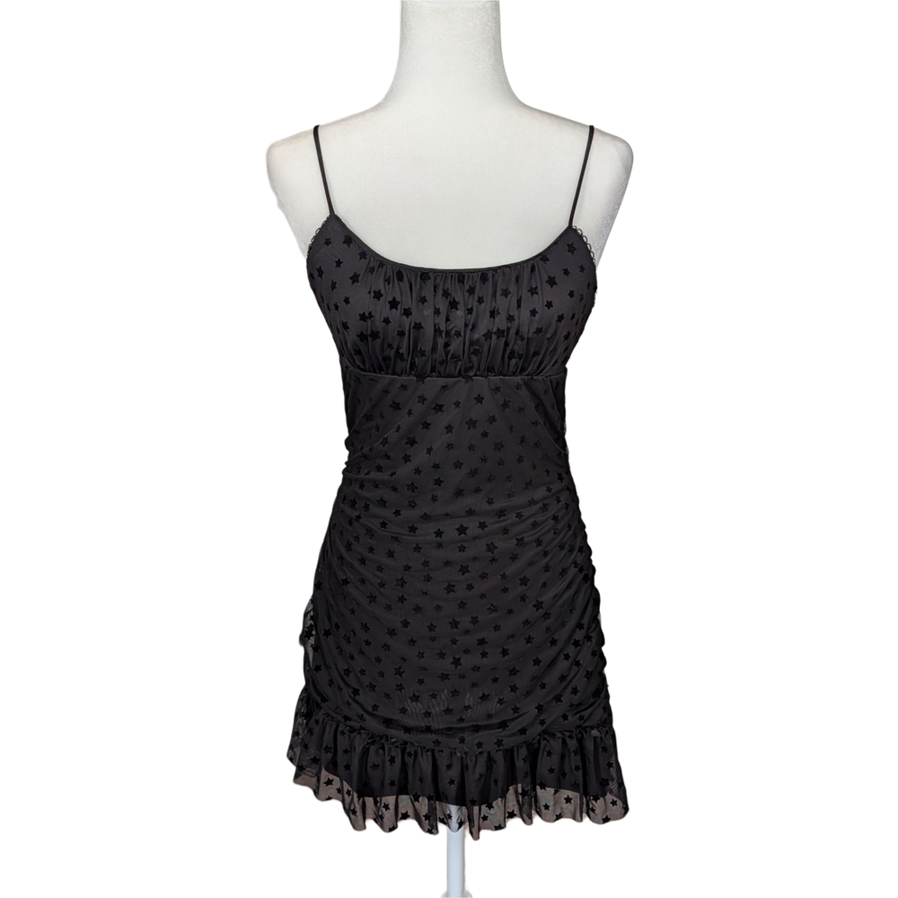 Altar'd State Black Star Patterned Mini Dress Siz… - image 1